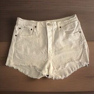 Levi's‎ 501 White Mini Cutoff Shorts W31 Raw Hem Daisy Duke Festival Y2K Denim